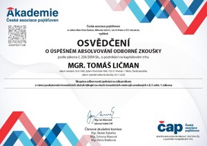 Náhled: Osvědčení o absolvování odborné zkoušky – investice